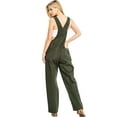 thumbnail image 3 of Revolt Women's Juniors Baggy Straight Leg Twill Overalls (Olive, Medium), 3 of 3