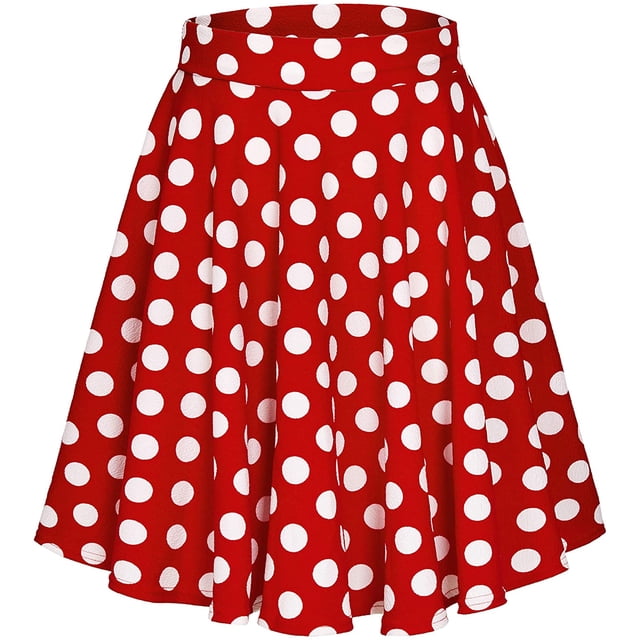 Women's Basic Flared Casual Mini Skate Skirt Versatile Stretchy