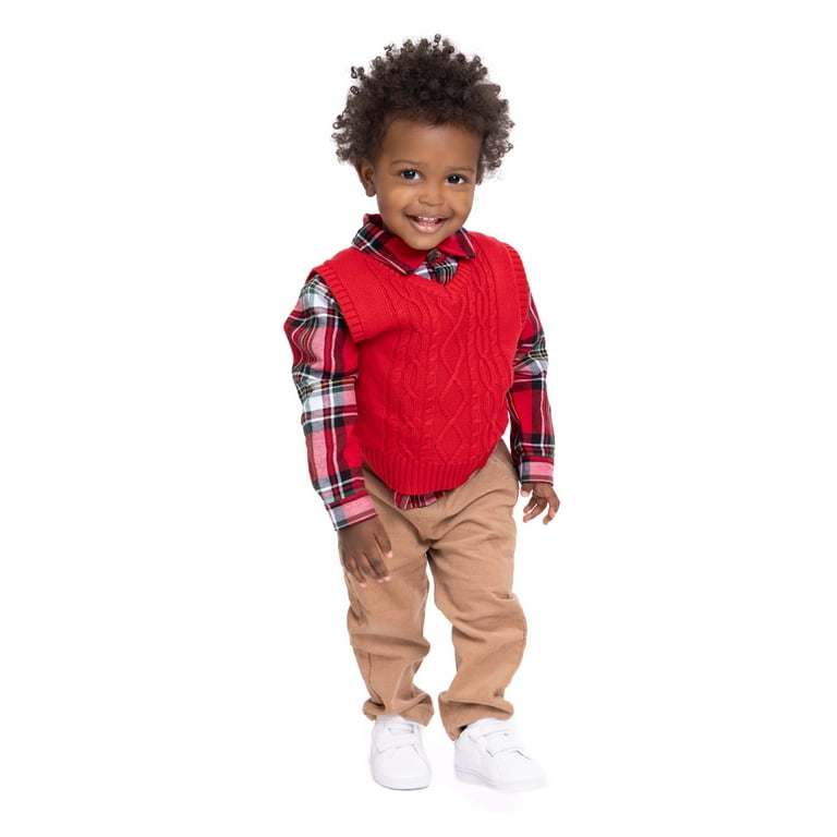 CARDIGAN STYLE KNIT VEST, BABY CARDIGAN STYLE KNIT VEST, BABY