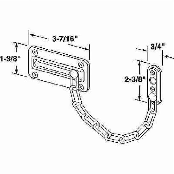 Chain Door Guard, Steel with Brass Finish