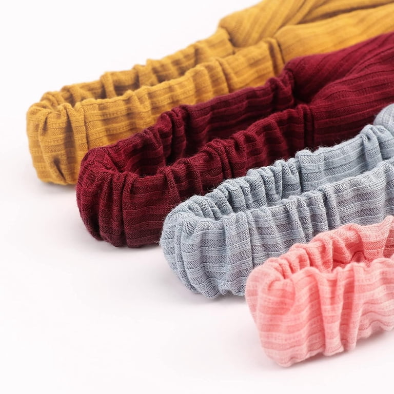 Non Slip Twist Hairbands for Short Hair - 8 Pack QALLPESD Wide Non-Slip Headbands for Women, 8 Pack, Ribbed  main image 4