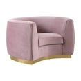 thumbnail image 6 of Homestock Modern Motifs Modern, Contemporary Velvet Upholstered Chair with Stainless Steel Base in Rich Metallic Finish, Living Room Furniture-Color:Pink and Gold,Size:Armchair, 6 of 10