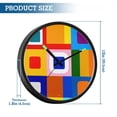 thumbnail image 3 of Indoor 12' Voice-Activated Luminous Decoration Wall Clock With LED Night Light Colorful Painting with Squares, 3 of 8