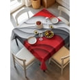 thumbnail image 6 of Red Grey Waves Table Cloth 54x54 Inch Square, Abstract Water Ripple Modern Gradient Waterproof Tablecloth Washable Table Cover for Party Picnic Dinner Decor, 6 of 9