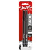 Sharpie Felt Tip Pens, Medium Point, Black, 2 Count