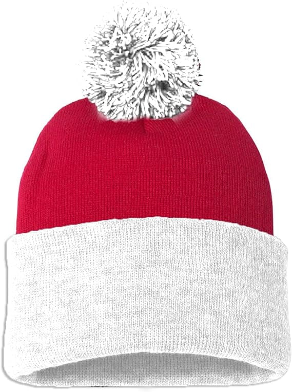 Couver Unisex 12 inch Knit Acrylic Warm Winter Beanie Hat with Pom Pom  (Neon Pink) , 1 Piece 