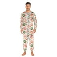 thumbnail image 5 of Adult Christmas Onesie Christmas Donuts Adult Zipper One-Piece Pajamas Unisex Pajamas with Pockets, 5 of 6