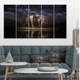 thumbnail image 1 of Elephants Arrosant dans la Rivière - Art Mural sur Toile, 1 of 3
