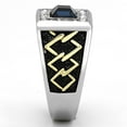 thumbnail image 4 of Anillo Color Oro Para Hombres de Acero Inoxidable Piedra Azul Italiano, 4 of 4