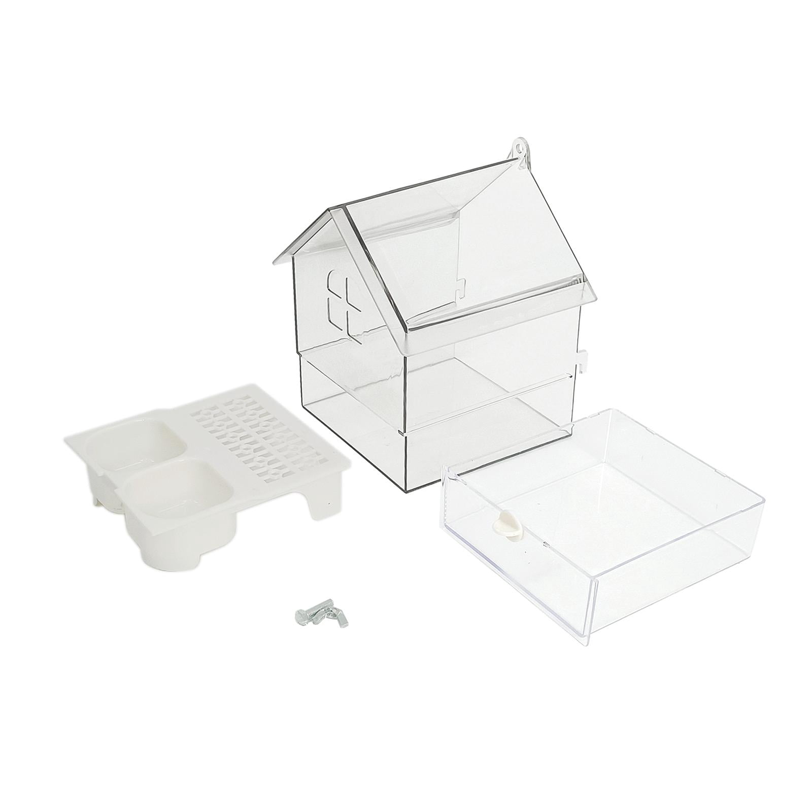 Bvdfgk Bird Cage Feeder with Drawer Hanging Bird Bath for Parrot Parakeets Lovebird