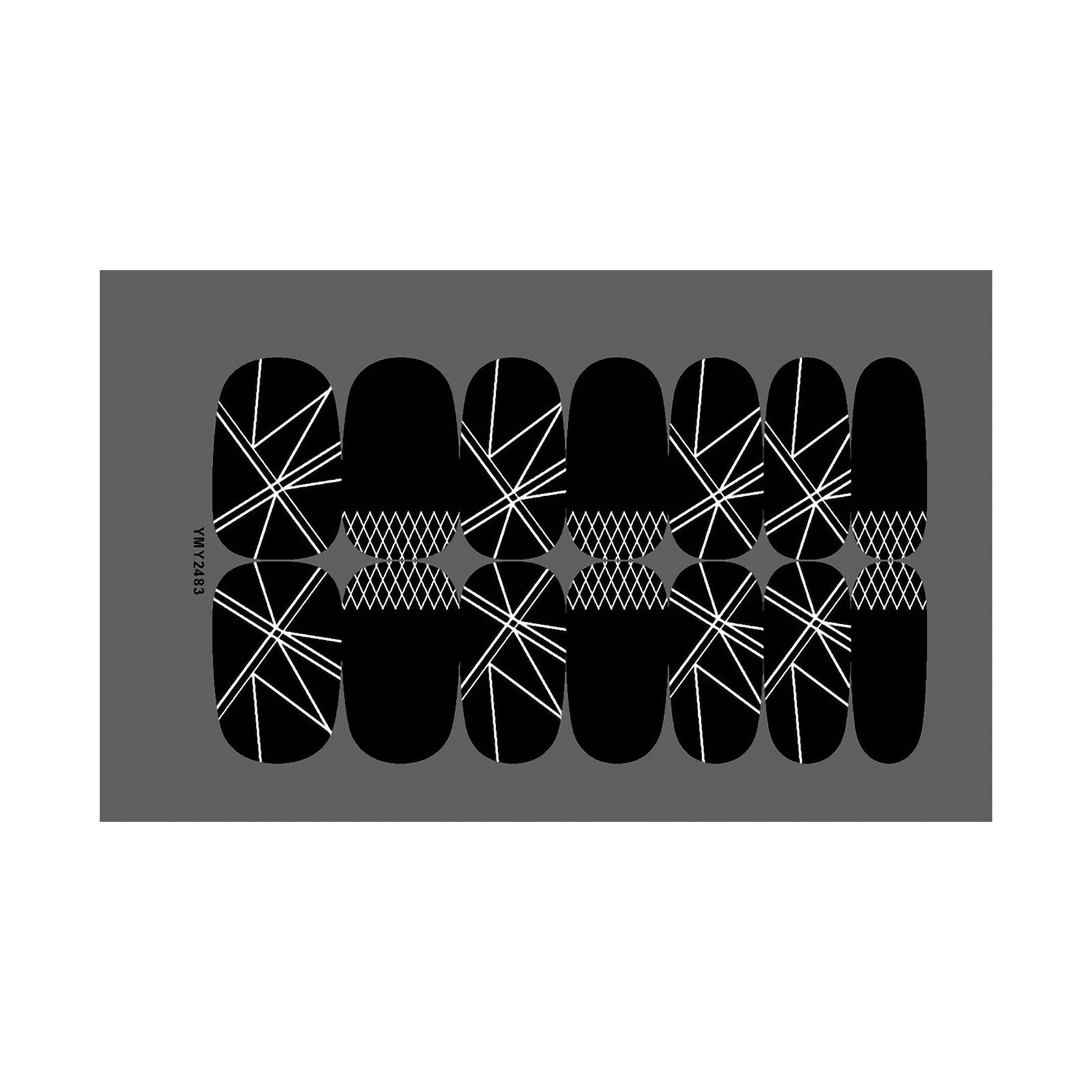 Black White Series Of Nail Stickers Full Of Nail Stickers nail Wrap