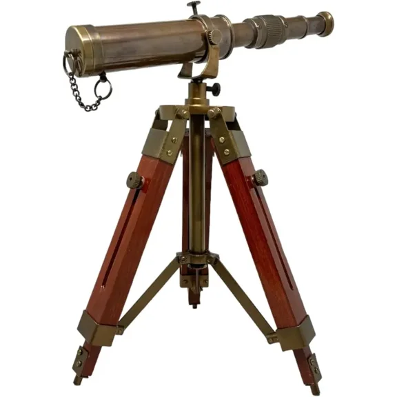 SRK International Nautical Brass - Antique Telescope with Wooden Stand