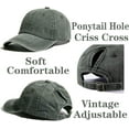 thumbnail image 3 of 2 Packs Criss Cross Hat Womens Baseball Cap Distressed Ponytail Messy Bun Trucker Ponycap, 3 of 6