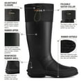 thumbnail image 3 of HISEA Men’s Rubber Rain Boots with Adjustable Closure for Men, Black, US Size 7, 3 of 8