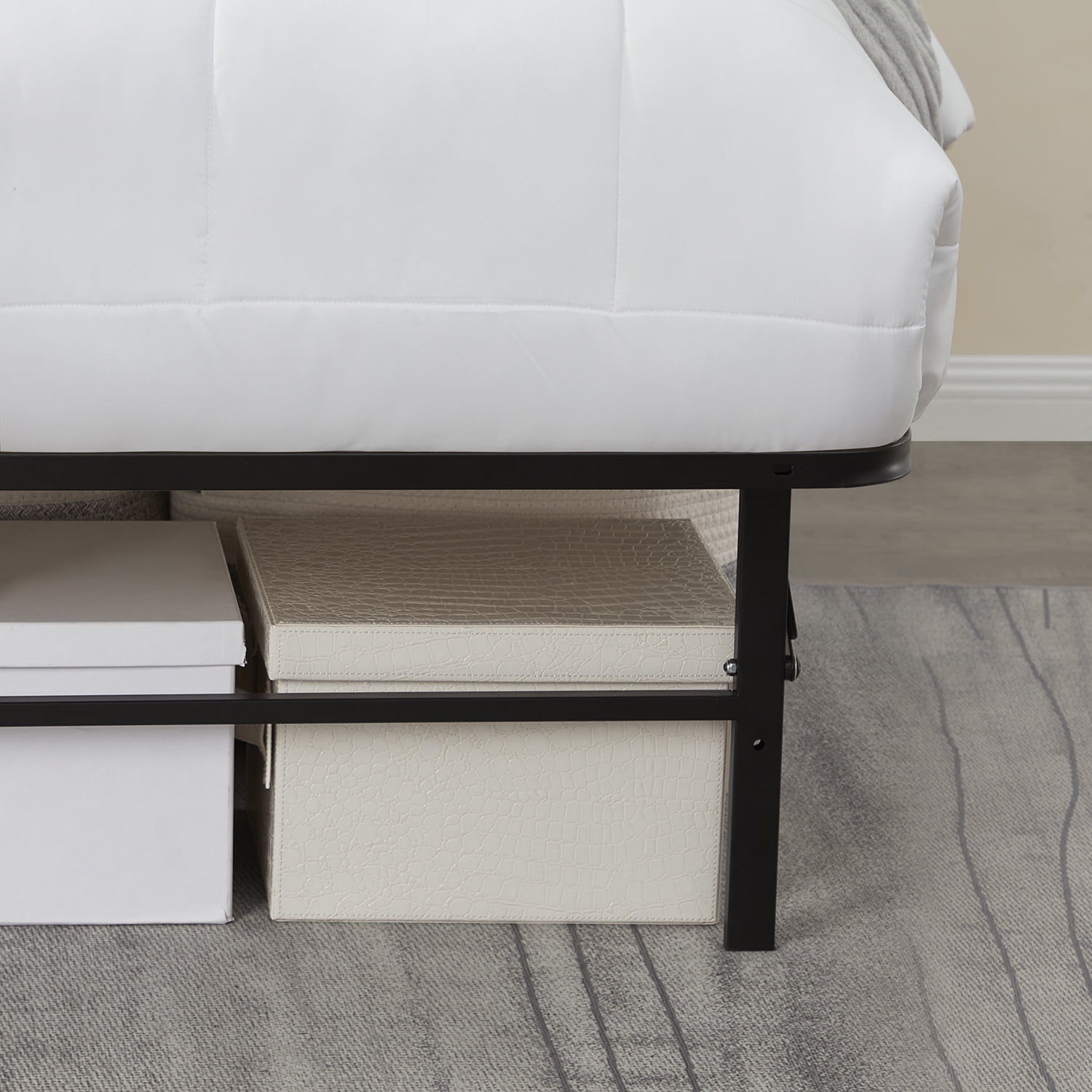 Lammaloe Foldable Twin XL Bed Frame with 14" Storage, Metal Platform Foldable Bed Base, No Box Spring Required, Tool Free Assembly