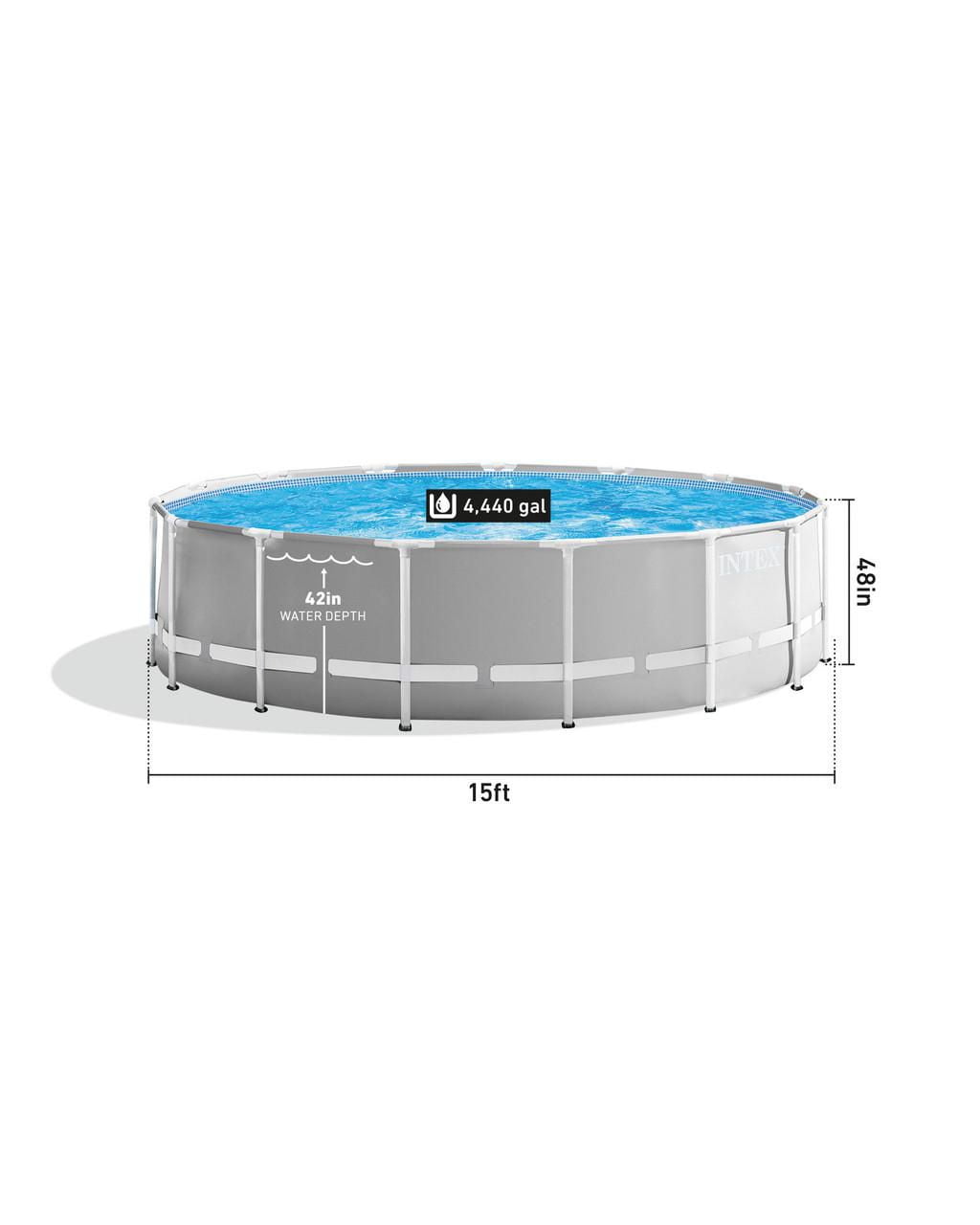 Intex Prism Frame 15 FT X 48 in Above Ground Pool Set