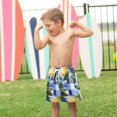 thumbnail image 4 of FORMRS Boys Swim Trunks Quick Dry Mesh Liner Boardshorts Sizes XS-XL, Cartoon Lemon Leaves, 4 of 7