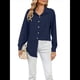 thumbnail image 1 of Camisas de Mujer con Botones, Larga, Cuello Texturizado, Blusa de Trabajo, Blusas Casuales Elegantes con Bolsillo. Azul Marino M, 1 of 10