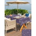 thumbnail image 5 of Outdoor Tablecloth with Umbrella Hole for Patio/Picnic/Party/Camping, Vintage Lines Waterproof Table Cloth Rectangle Table Cover Washable, White Lines Abstarct Minimalist Art Purple (54"x 80"), 5 of 8