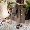 thumbnail image 6 of Beautyzll Toddler Baby Girls Winter Stripes Coat Dress 2-11Y Kids Lapel Collar Coats Long Jackets, 6 of 6