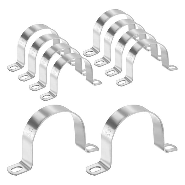 Uxcell 10-Pack Abrazaderas de Conducto, 2-3/8" Abrazadera de Tubería Rígida de Acero Inoxidable 304 M60 para Fontanería