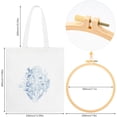 thumbnail image 5 of Canvas Tote Bag Embroidery Kit for Beginners, DIY Crafts Sewing Embroidery Starter Kit with Flower Pattern, Hoops, Color Threads and Tool, White, 5 of 7