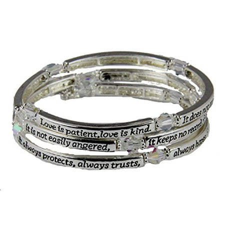 - 1st Corinthians 13: 4-7 Love is Patient Coil Wrap Bracelet Christian ...