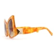 thumbnail image 3 of Womens Down Temple Swan Arm Thick Plastic 80s Sunglasses Orange Tort - Brown, 3 of 4