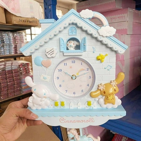 Cartoon Sanrio Hello Kitty Quartz Mute Wall Hanging Swing Clock Bedroom Office Home Decorative