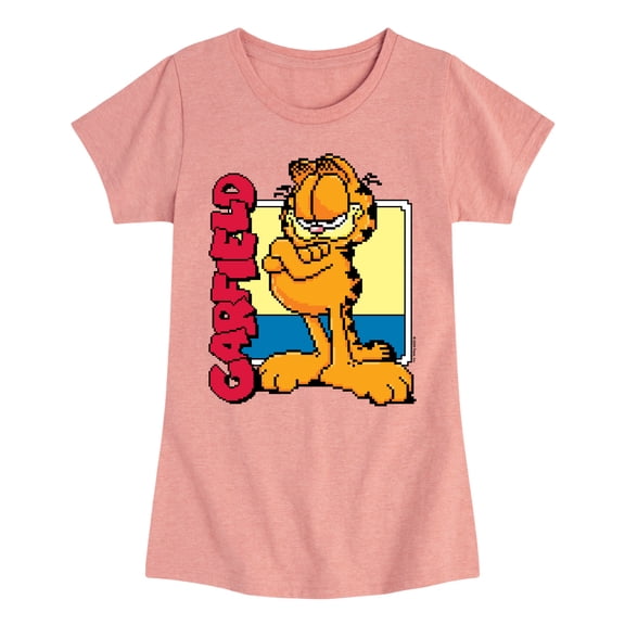 Garfield - Garf Pixel Square - Toddler & Youth Girls Short Sleeve Graphic T-Shirt