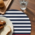 thumbnail image 3 of Anchor Navy Blue Round 13 Inch Placemats Set of 4, Red Nautical White Geometric Stripes HeatResistant Non Slip Place Mats for Dining Table, Wipeable Braided Kitchen Table Mats for Housewarming, 3 of 9