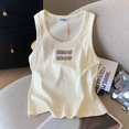 thumbnail image 5 of ????Miu Miu Cream Sleeveless Fitted Crop Tank Top, 5 of 5