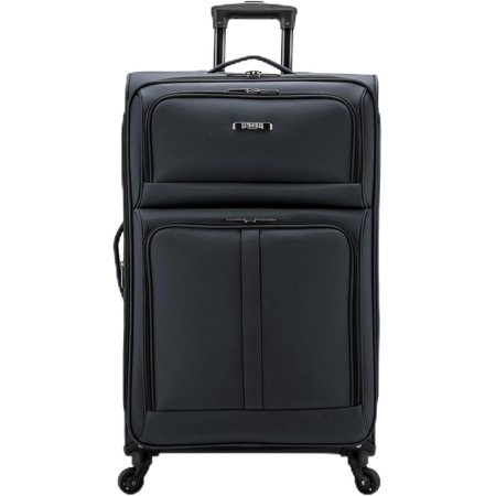 Softside Expandable Spinner Luggage, Dark Grey, Checked-Large 30-Inch