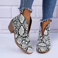 thumbnail image 4 of Womens Dressy Cutout Slip On Ankle Boots Fashion 2023 Leopard/Snakeskin/Solid Low Stacked Heel Western Booties Shoes, 4 of 6