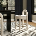 thumbnail image 2 of Penny 26.5" Round Arched Upholstered Beige Chenille Counter Stool - Set of 2, 2 of 12