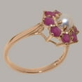 thumbnail image 3 of LBG British Made 18k Rose Gold Cultured Pearl & Ruby Womens Anniversary Ring - 33 size options - Size 6.75, 3 of 6
