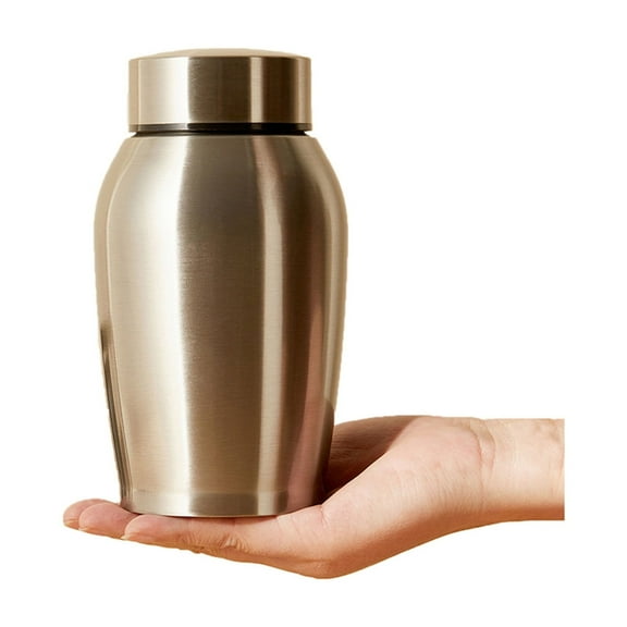 Small Memorials Cremation Urns for Dogs Cats Ashes Stainless Steel Silver Pet Urns Funerary