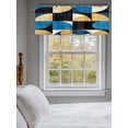 thumbnail image 5 of Curtain Valance for Windows,Blue Yellow Color Block Kitchen Valances Rod Pocket Short Curtains,Abstract Geometric Collage Art Window Treatment Panel for Bedroom Bathroom 54"x18", 5 of 7