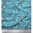 thumbnail image 1 of Soimoi Blue Heavy Satin Fabric Christmas Theme Party Print Sewing Fabric Yard 54 Inch Wide, 1 of 3