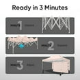 thumbnail image 6 of Quictent 10'x15' Portable Pop up Canopy Tent, Easy up Commercial Gazebo Canopies for Sun & Rain Protection(Beige, 1 Sidewall), 6 of 8