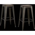 Dorel Home Products Fusion 30" Metal Backless Bar Stool with Wood Seat