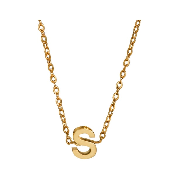 Un collar de oro con las iniciales de un nombre femenino de moda es un regalo para adolescentes femeninas