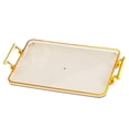 thumbnail image 1 of Bandeja para servir comida, bandeja rectangular con asas, bandeja nórdica para guardar joyas, para oficina, hotel, salón de belleza, cocina Ámbar, 1 of 8