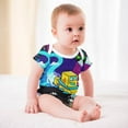 thumbnail image 5 of Geometry Dash Baby Boy Girl Short Sleeve Romper Clothing Set Print Cartoon Baby Summer One Piece Jumpsuit, 5 of 8