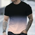 thumbnail image 3 of ZCFZJW Ombre Shirts for Men Casual Tie Dye Summer Short Sleeve Crew Neck Basic Workout Tees Shirt Loose Regular Fit Cotton Pullover Tops Beige XL, 3 of 4
