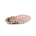 thumbnail image 4 of BLISSFUL STEP Women's Round Toe Ruffle Decor Block Heel Ankle Boots Dust Pink 6.5, 4 of 7