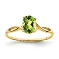 thumbnail image 1 of 14K Yellow Gold Ring Band Gemstone Peridot Oval Green, Size 5, 1 of 5