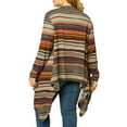 thumbnail image 3 of Agnes Orinda Women's Plus Size Boho Long Sleeve Open Front Sweater Long Cardigan 2X Brown, 3 of 8
