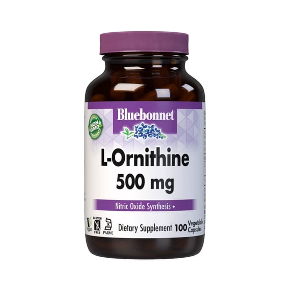 Bluebonnet L-Ornithine 500mg, Free-Form Amino Acid, Healthy Protein Metabolism* 100 Days