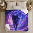 thumbnail image 5 of Mystical Cosmic Cat Swirling Nebula Gateway Art Magical, Mystical Pet Portrait Pattern, Warm Flannel Blanket for Living Room and Bedroom, Cat Lovers Just Because Gift, Pet Lover Home Decor, 5 of 9